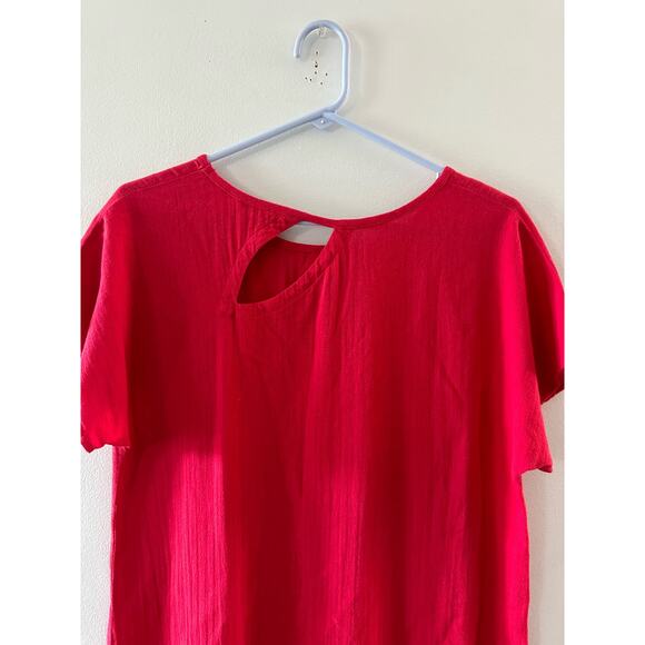 Soft Surroundings Top Women’s Small Red Moderne Gauze Tunic Summer Lightweight - Picture 5 of 7